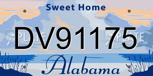 DV91175 Alabama License Plate