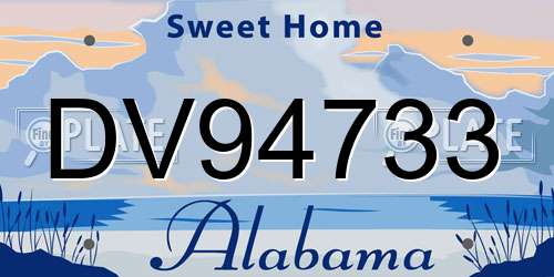 DV94733 Alabama License Plate