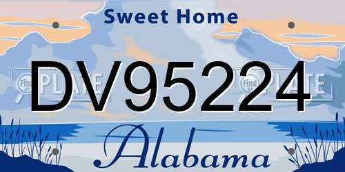 DV95224 Alabama License Plate