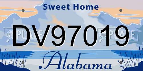 DV97019 Alabama License Plate