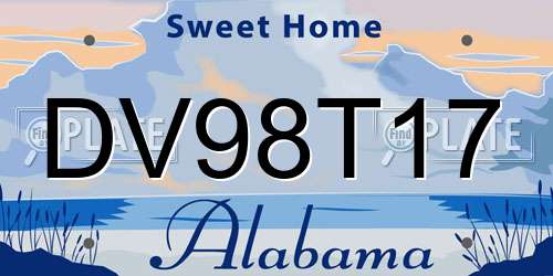 DV98T17 Alabama License Plate