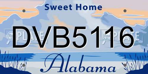DVB5116 Alabama License Plate