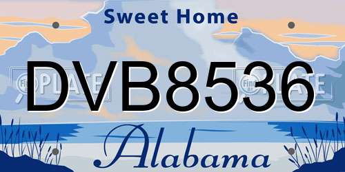 DVB8536 Alabama License Plate