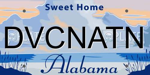 DVCNATN Alabama License Plate