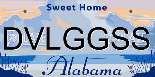 DVLGGSS Alabama License Plate