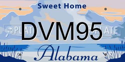 DVM95 Alabama License Plate