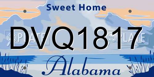 DVQ1817 Alabama License Plate