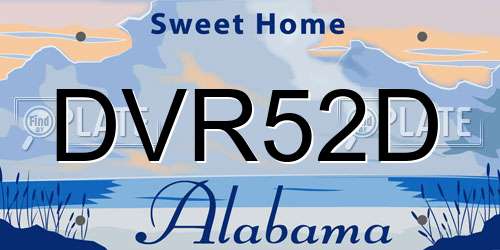 DVR52D Alabama License Plate