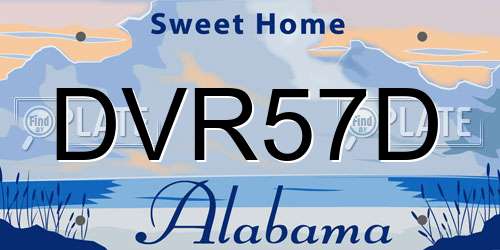 DVR57D Alabama License Plate