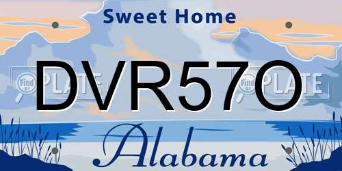 DVR57O Alabama License Plate