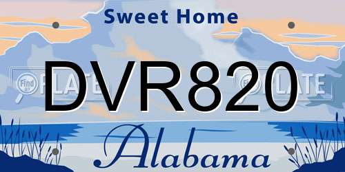 DVR820 Alabama License Plate