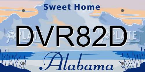 DVR82D Alabama License Plate