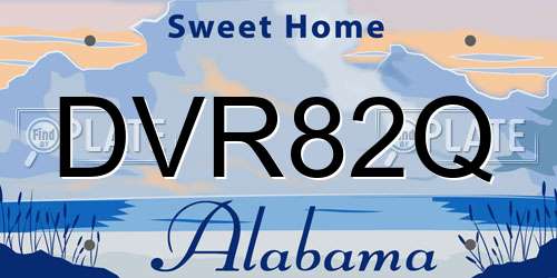 DVR82Q Alabama License Plate