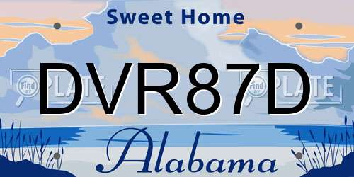 DVR87D Alabama License Plate