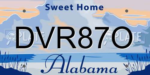 DVR87O Alabama License Plate
