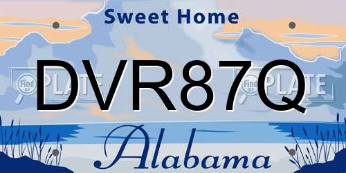 DVR87Q Alabama License Plate