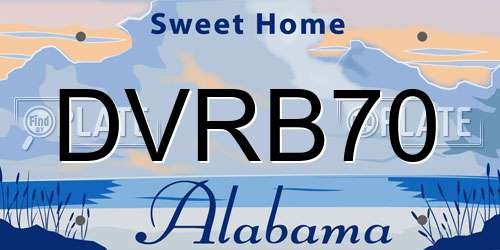DVRB70 Alabama License Plate