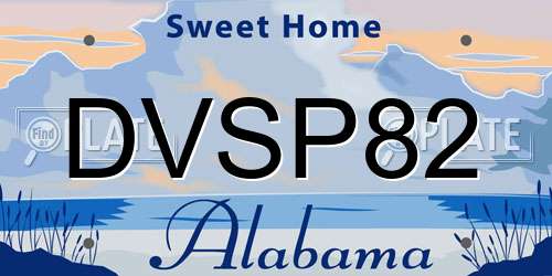 DVSP82 Alabama License Plate