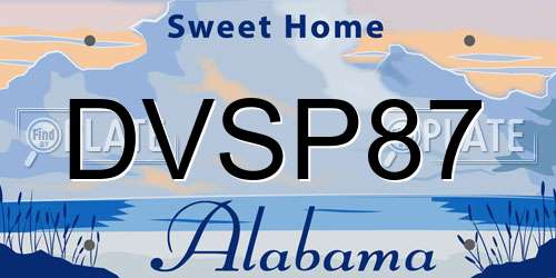 DVSP87 Alabama License Plate