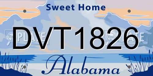 DVT1826 Alabama License Plate