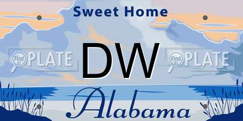 DW Alabama License Plate