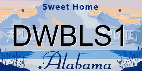 DWBLS1 Alabama License Plate