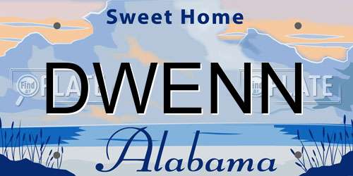 DWENN Alabama License Plate