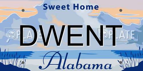 DWENT Alabama License Plate