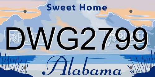 DWG2799 Alabama License Plate