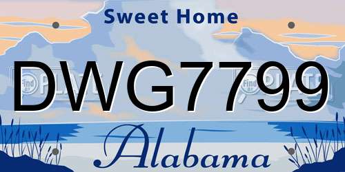 DWG7799 Alabama License Plate