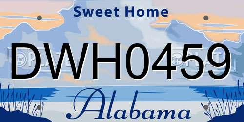 DWH0459 Alabama License Plate