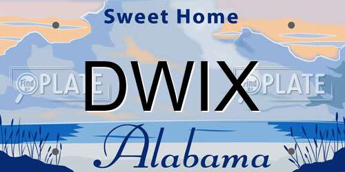 DWIX Alabama License Plate