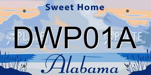 DWP01A Alabama License Plate