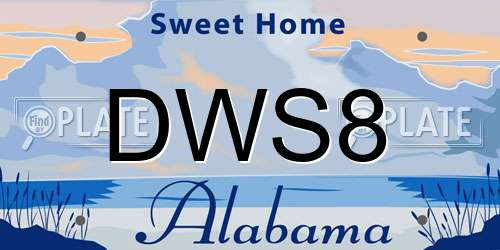 DWS8 Alabama License Plate
