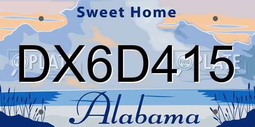 DX6D415 Alabama License Plate