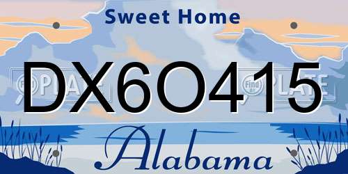 DX6O415 Alabama License Plate