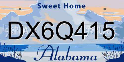 DX6Q415 Alabama License Plate