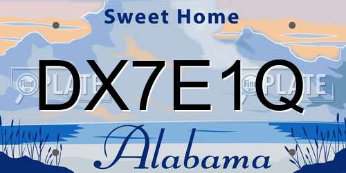 DX7E1Q Alabama License Plate