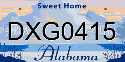 DXG0415 Alabama License Plate