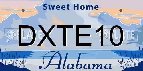 DXTE10 Alabama License Plate