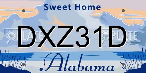 DXZ31D Alabama License Plate