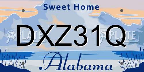 DXZ31Q Alabama License Plate