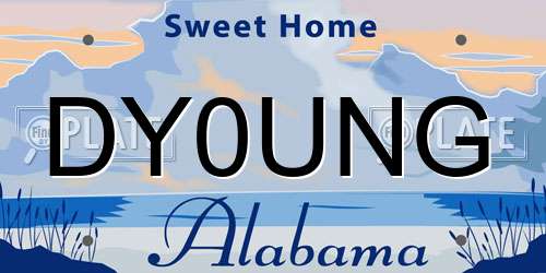 DY0UNG Alabama License Plate