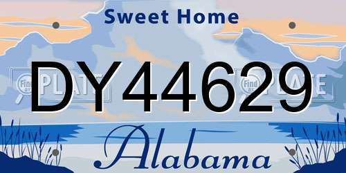 DY44629 Alabama License Plate