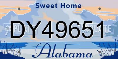 DY49651 Alabama License Plate