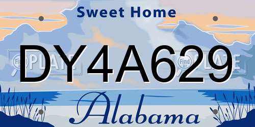 DY4A629 Alabama License Plate