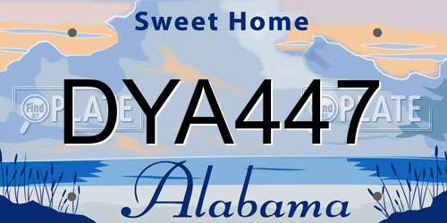 DYA447 Alabama License Plate