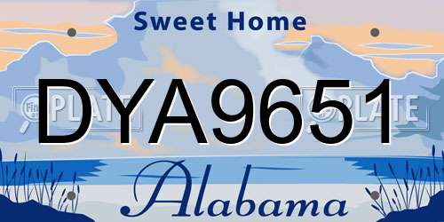 DYA9651 Alabama License Plate