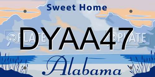 DYAA47 Alabama License Plate