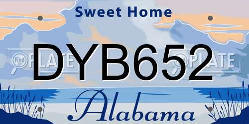 DYB652 Alabama License Plate